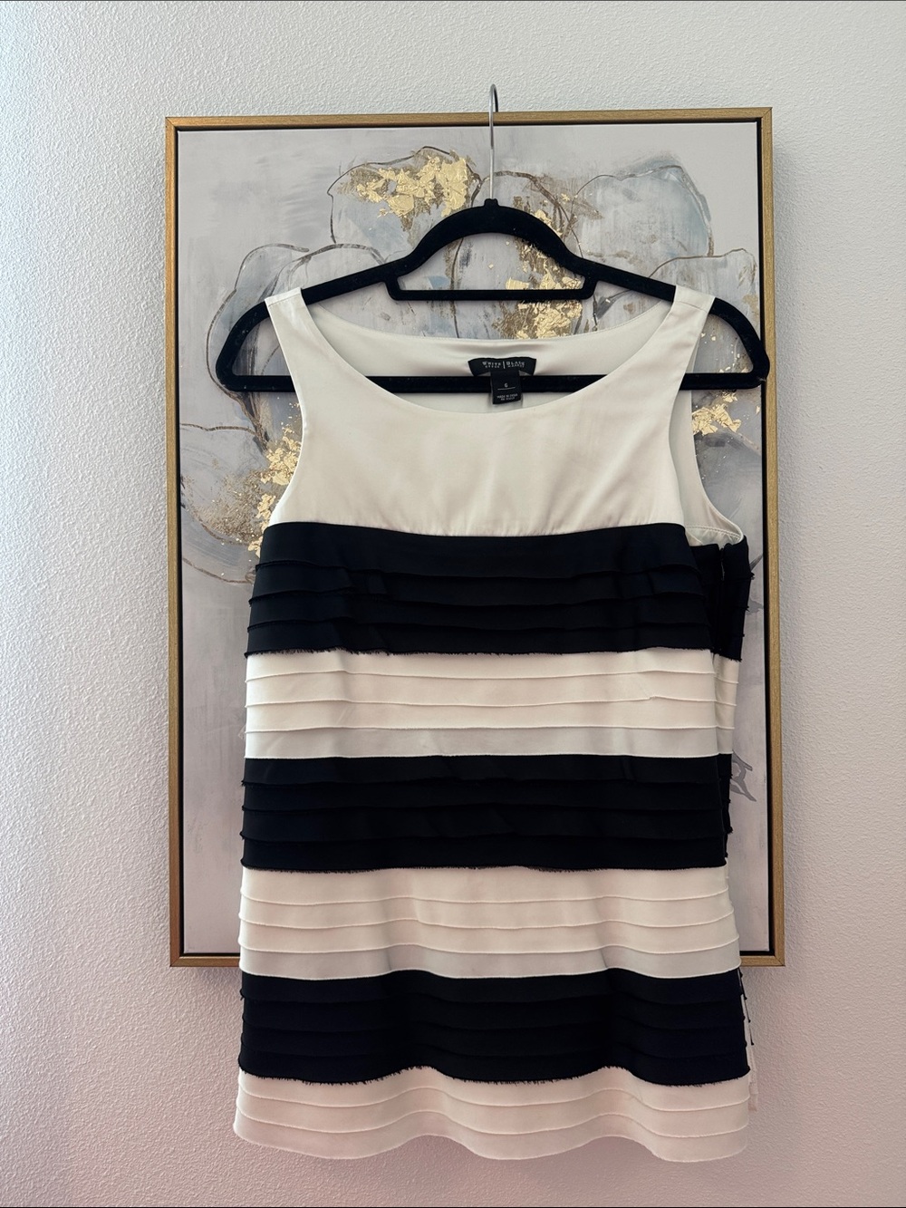 6/14 White House Black Market Crisp White Tank with Layered Detail